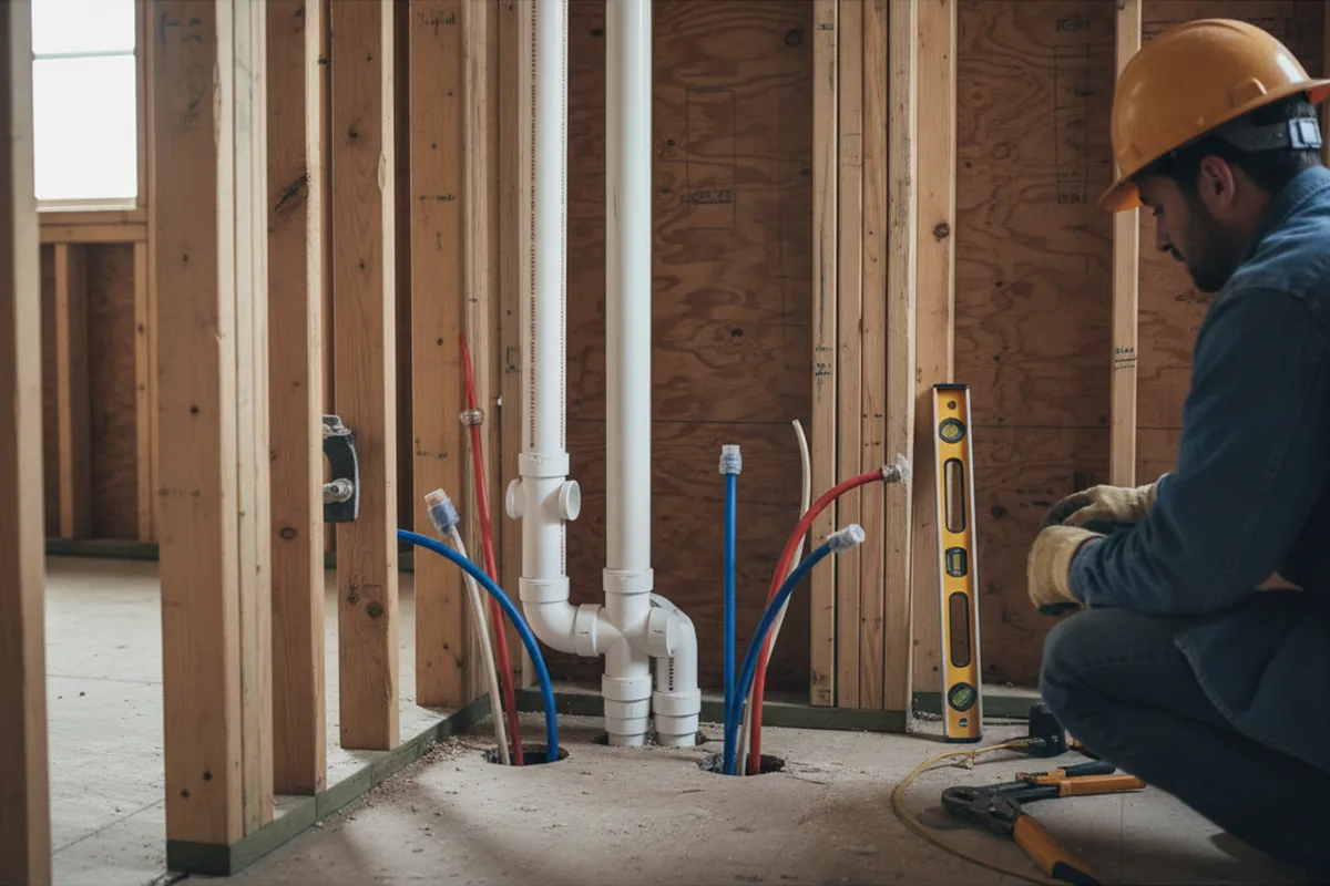 Drain and supply rough-in during Garbage Disposal Repair in Freedom